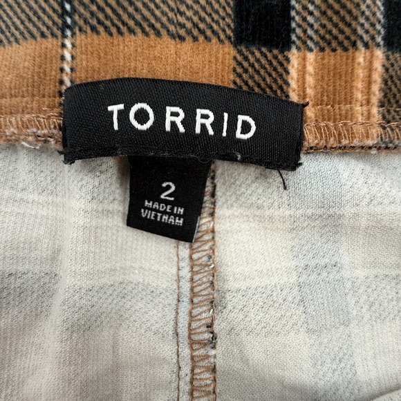 Torrid Plus Plaid Button Front Skirt Size 2 Brown Emo Grunge Preppy‎ Y2K Holiday - Picture 10 of 11